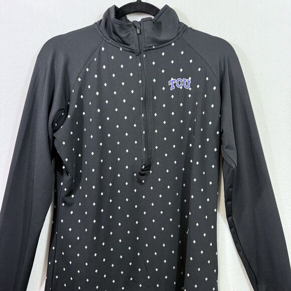 Champion NCAA TCU Horned Frogs Half Zip Black Pullover Jacket Women's Size L - Picture 5 of 10